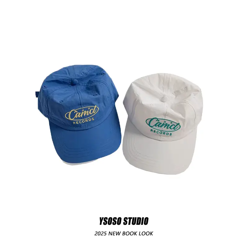 Women Black CamlC Records Cap with Gold Embroidery - Image 9