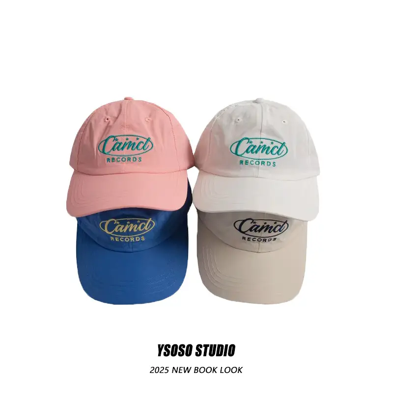 Women Black CamlC Records Cap with Gold Embroidery — feature 1