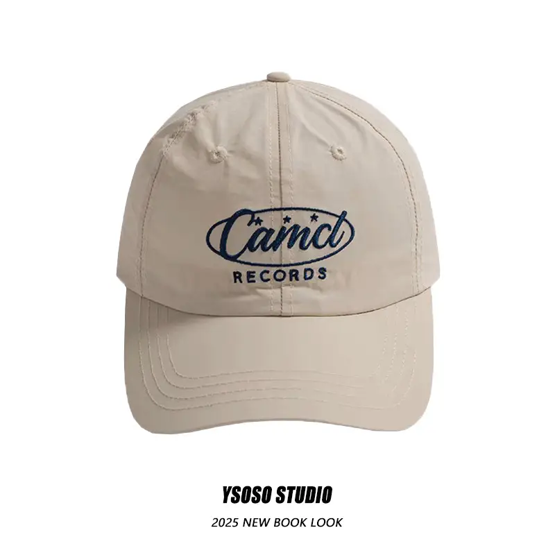 Women Black CamlC Records Cap with Gold Embroidery - Image 3