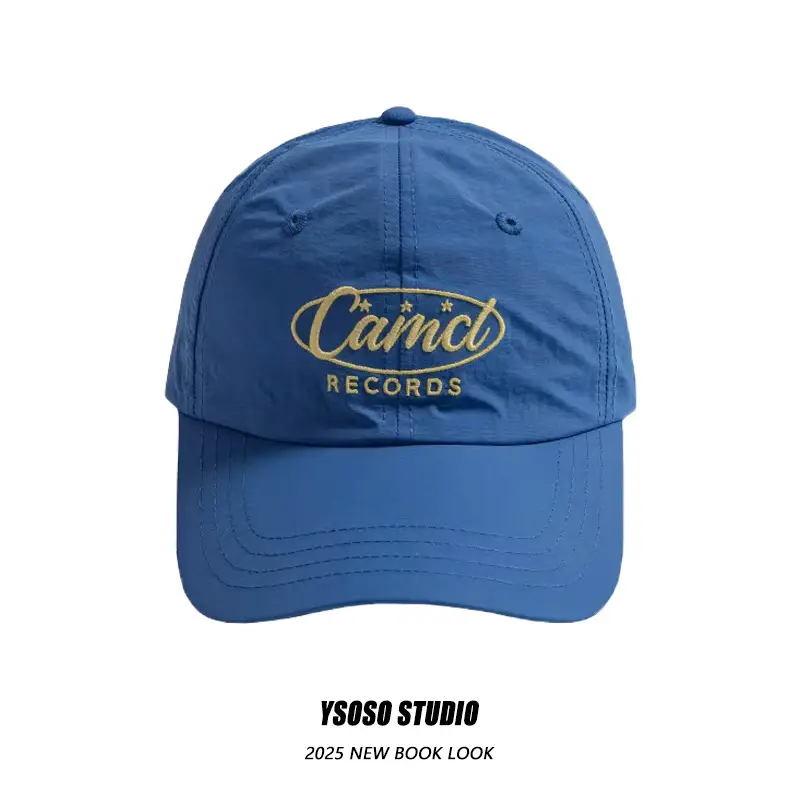 Women Black CamlC Records Cap with Gold Embroidery - Image 4