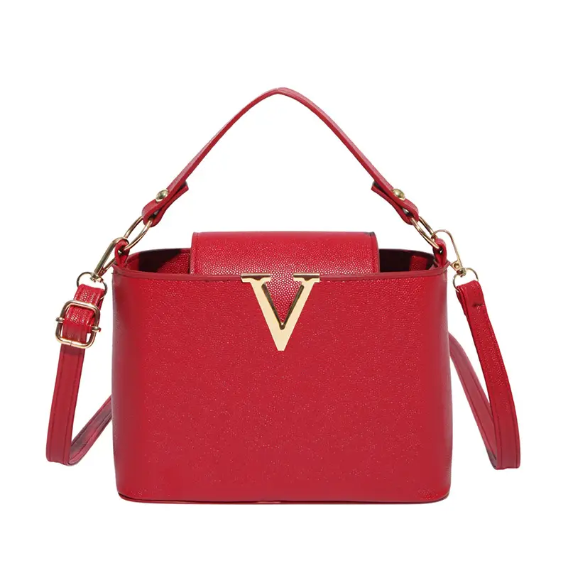 Red Crossbody Bag for Women Summer High-End Pebbled Commuter Bag - Image 3