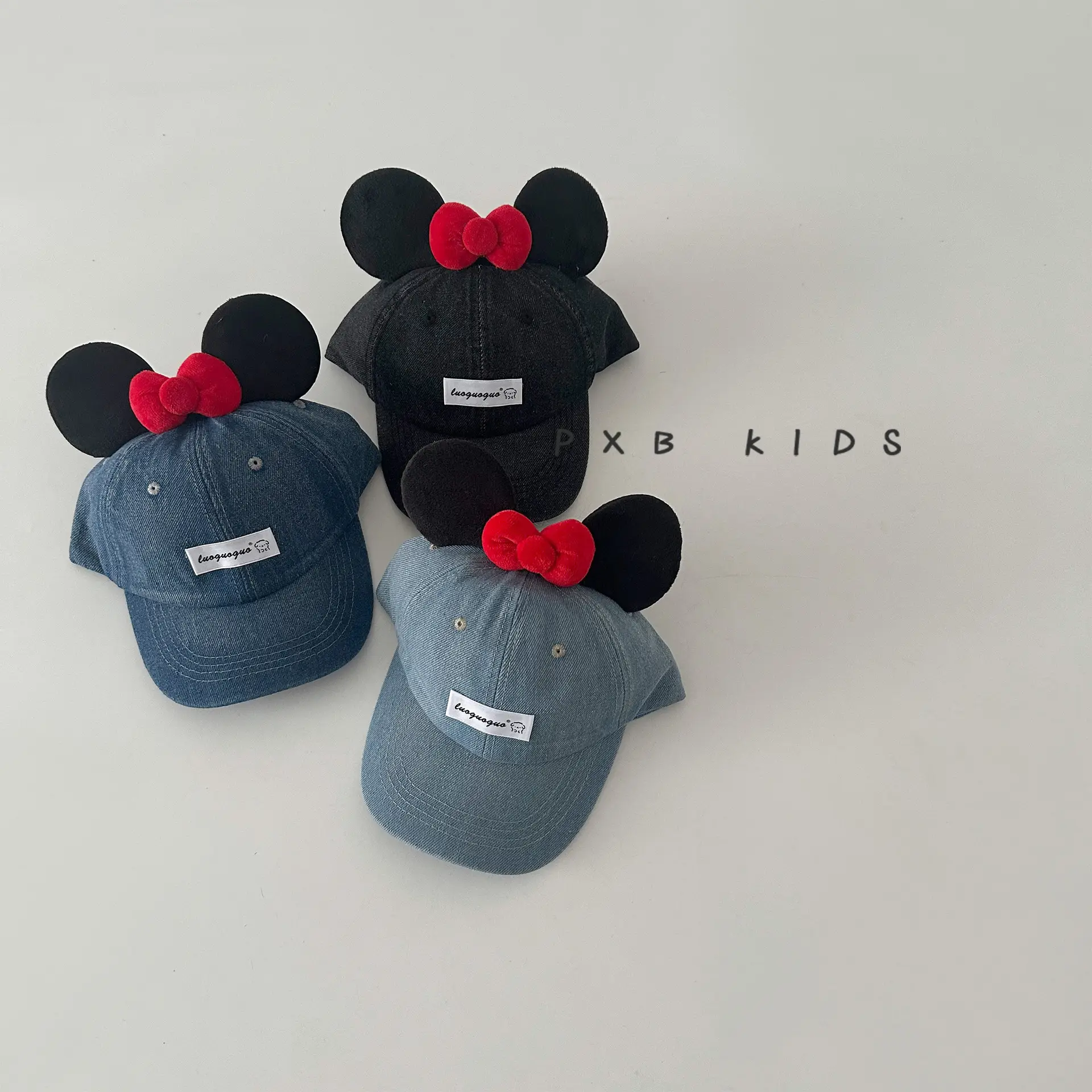 Baby Minnie Mouse Baseball Cap Blue Bow Sun Hat - Image 4