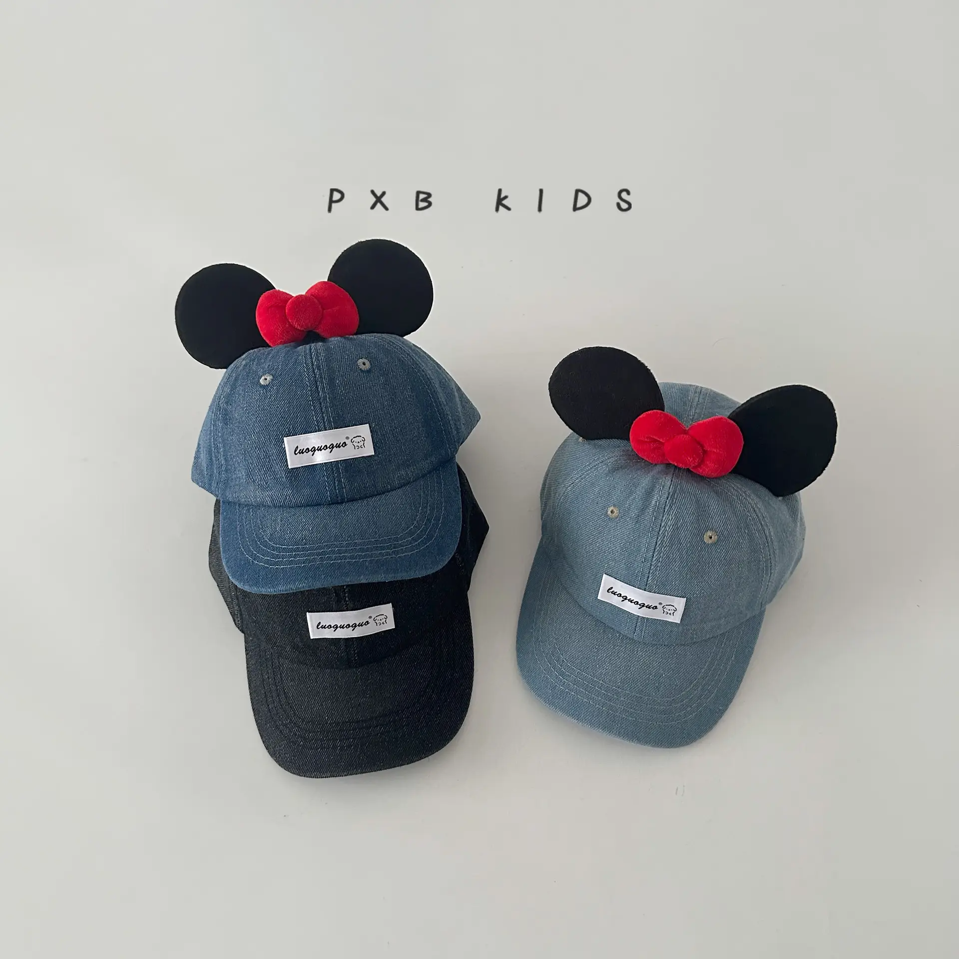 Baby Minnie Mouse Baseball Cap Blue Bow Sun Hat - Image 5