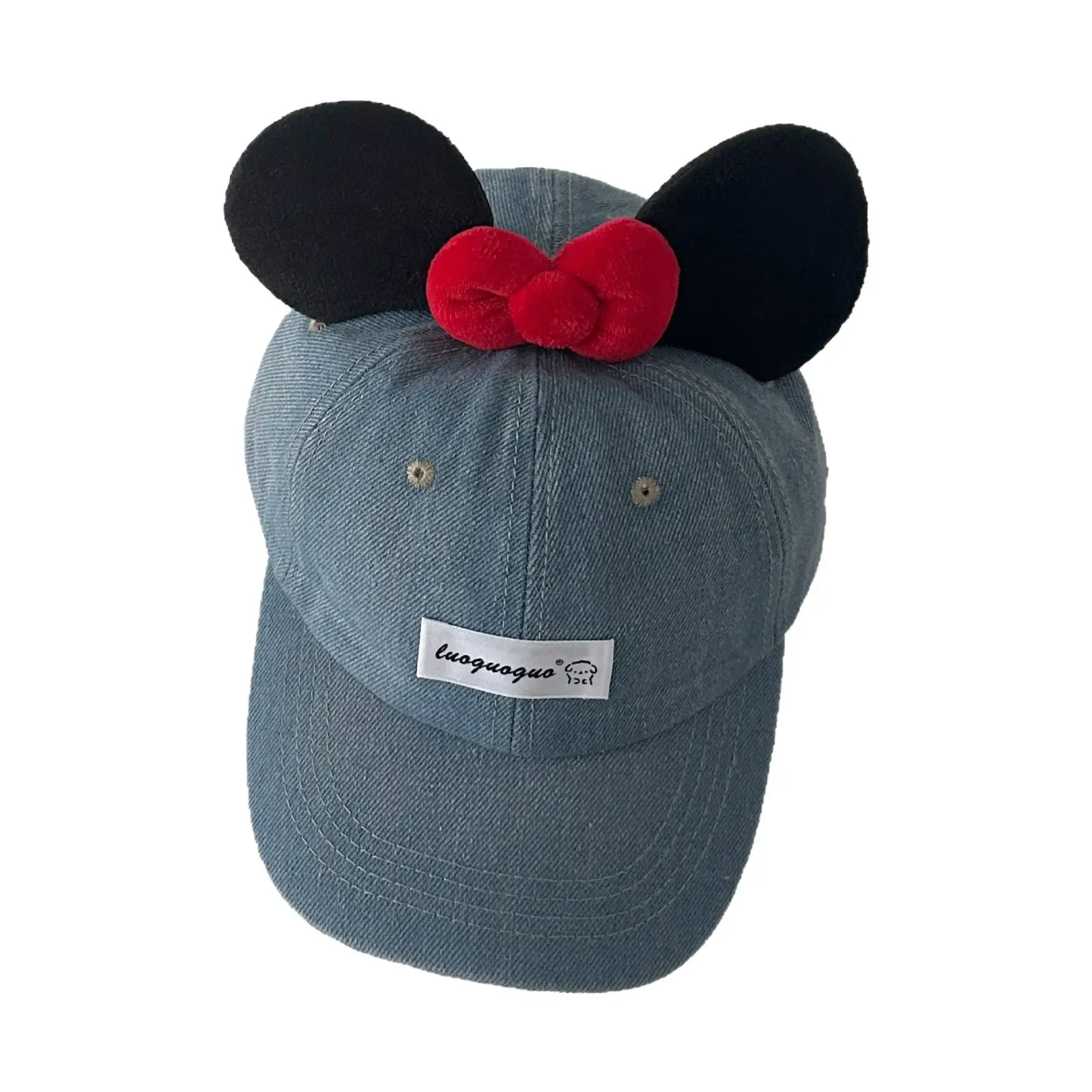 Baby Minnie Mouse Baseball Cap Blue Bow Sun Hat - Image 8