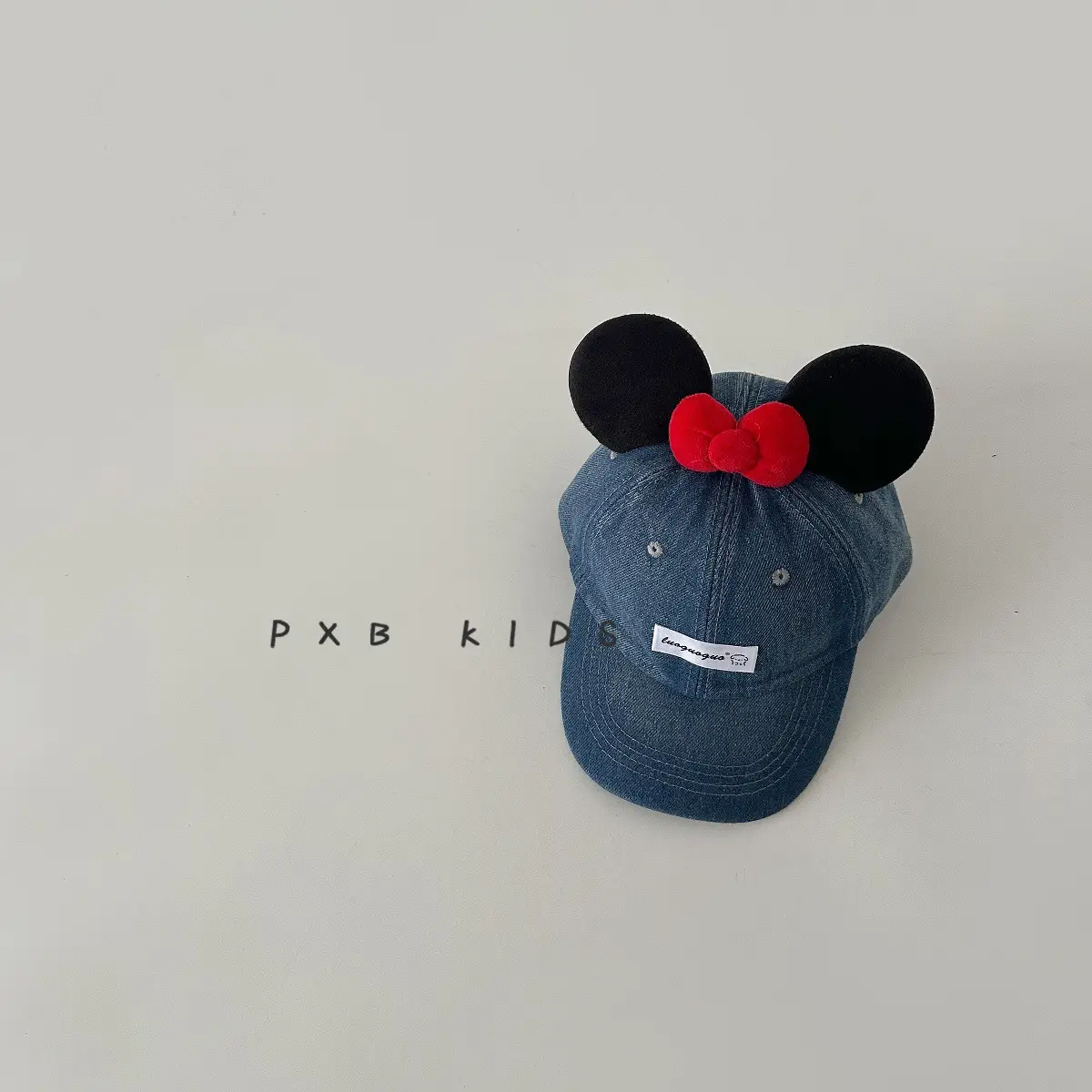 Baby Minnie Mouse Baseball Cap Blue Bow Sun Hat - Image 2