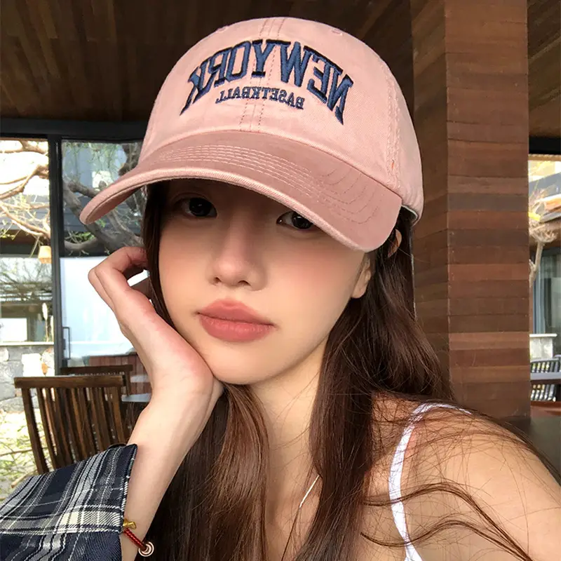 New York Baseball Cap Women Spring Summer Retro Wide Brim