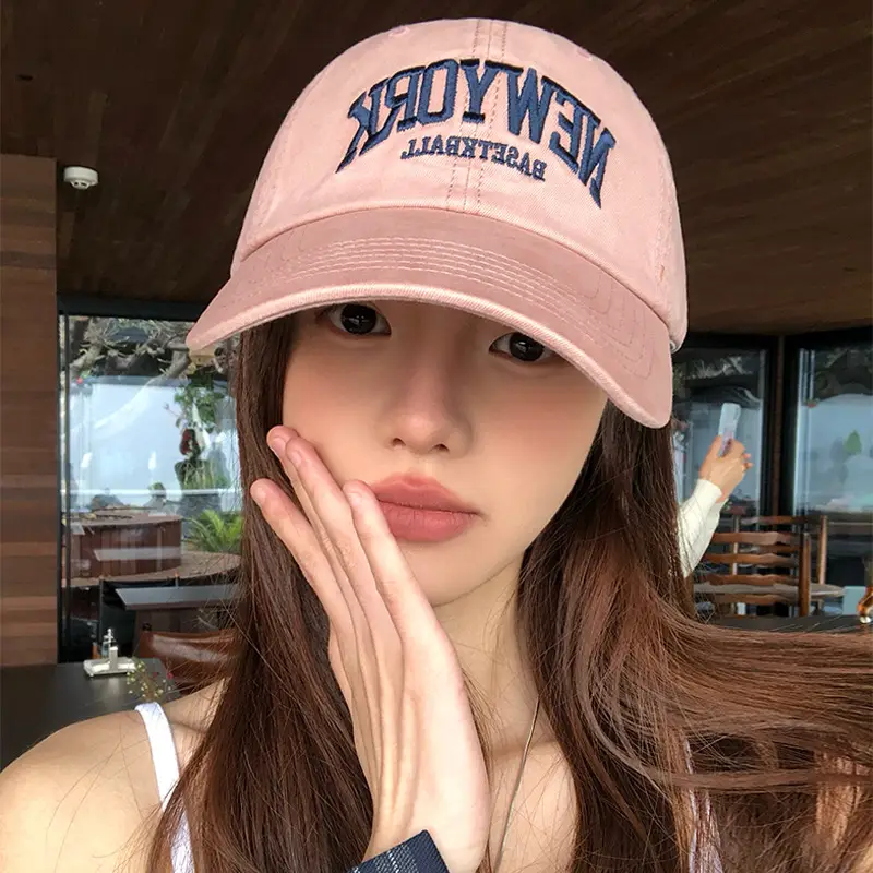 New York Baseball Cap Women Spring Summer Retro Wide Brim