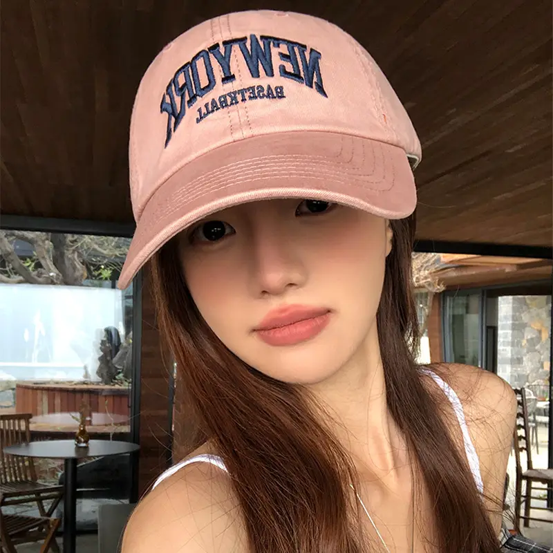 New York Baseball Cap Women Spring Summer Retro Wide Brim
