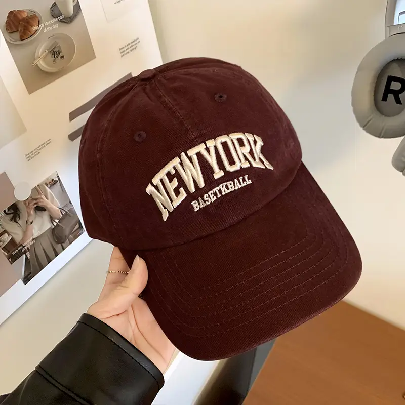 New York Baseball Cap Women Spring Summer Retro Wide Brim