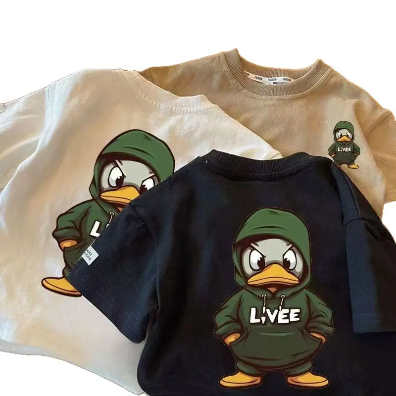 Kids Pure Cotton Cartoon T-Shirt Short Sleeve Summer Wear - Image 6
