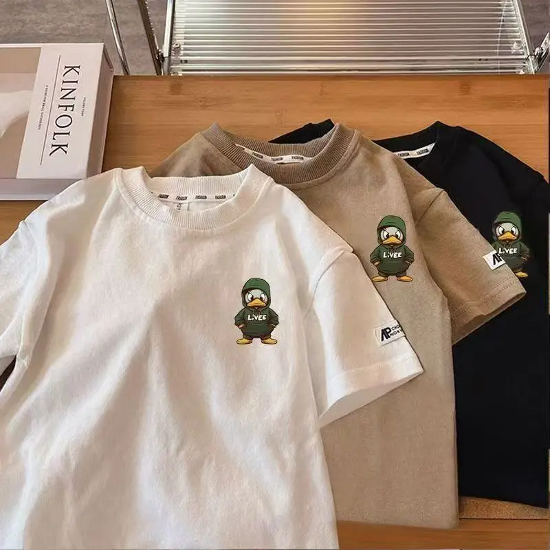 Kids Pure Cotton Cartoon T-Shirt Short Sleeve Summer Wear — feature 4
