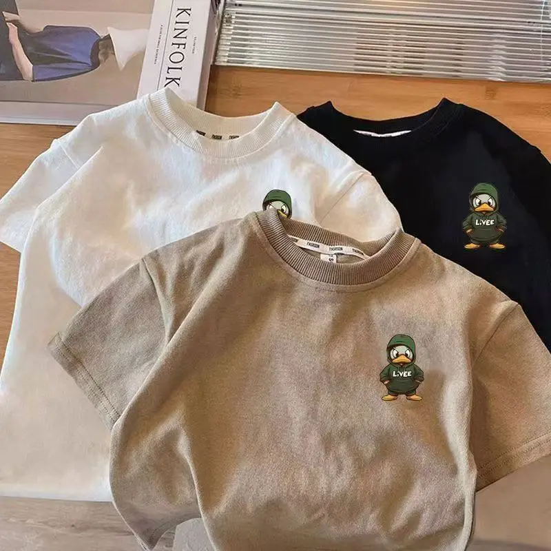 Kids Pure Cotton Cartoon T-Shirt Short Sleeve Summer Wear — feature 5