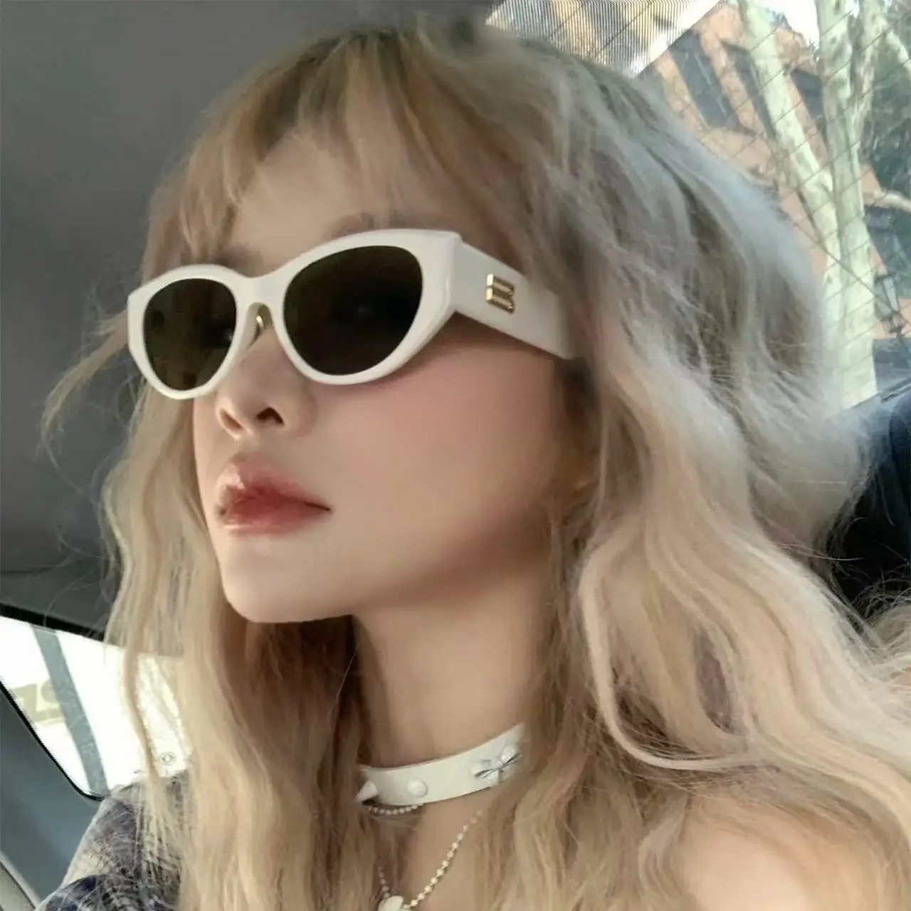 2025 Cat-Eye Sunglasses Anti-UV Cream Black — feature 5