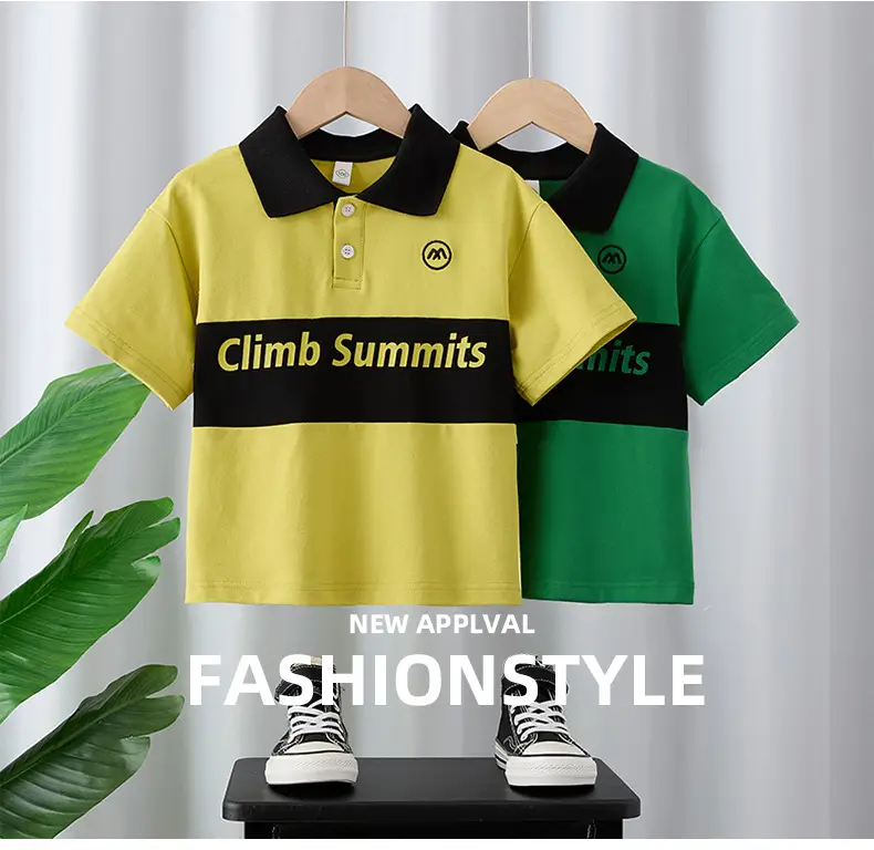 Boys Polo Shirt Green Black Summer Wear 2025 — feature 1