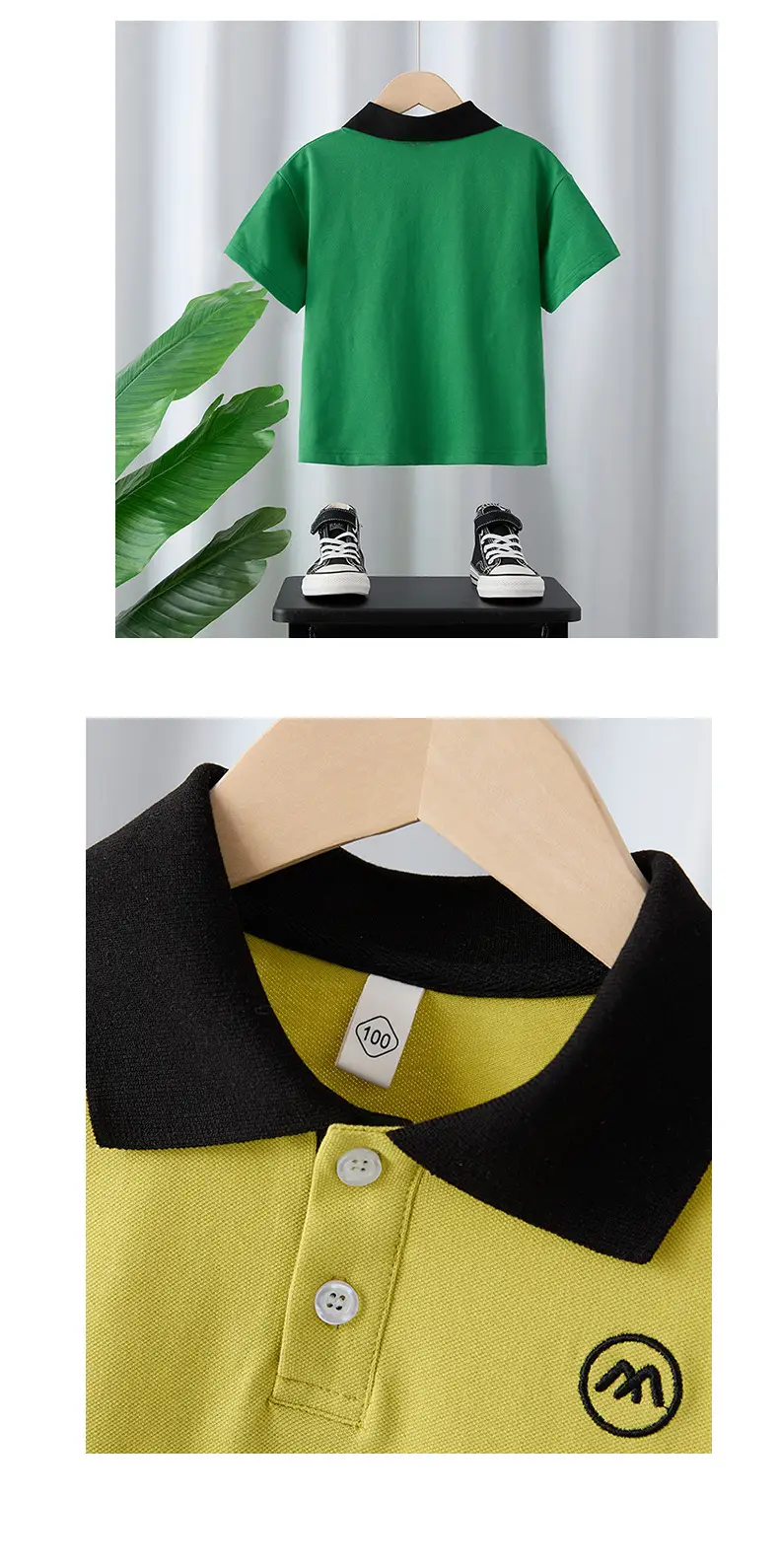 Boys Polo Shirt Green Black Summer Wear 2025 — feature 10