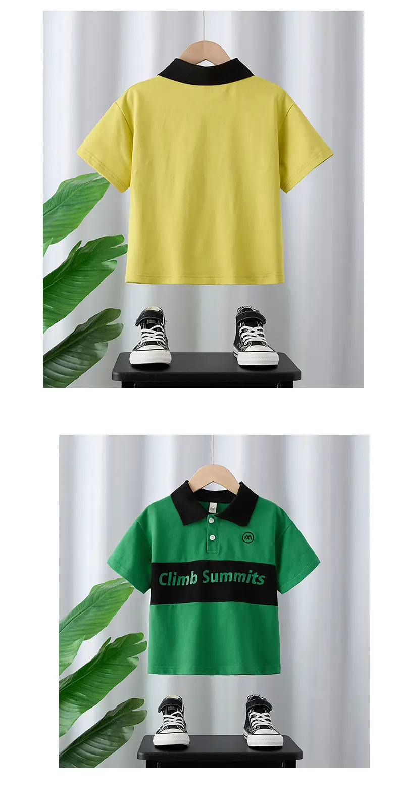 Boys Polo Shirt Green Black Summer Wear 2025 — feature 9