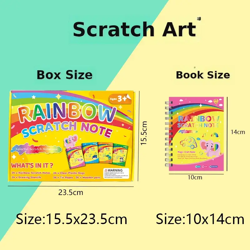 Rainbow Scratch Card Art Toy for Kids 3+ - Image 3
