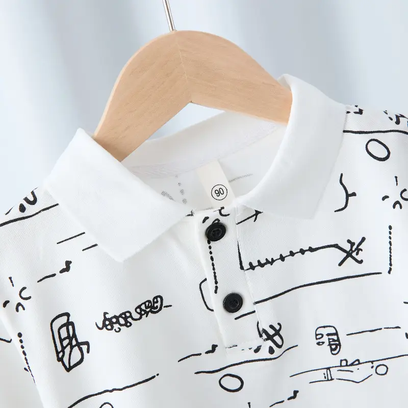 Boys Pure Cotton Printed Summer T-Shirt White - Image 3