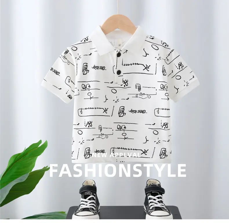 Boys Pure Cotton Printed Summer T-Shirt White — feature 1