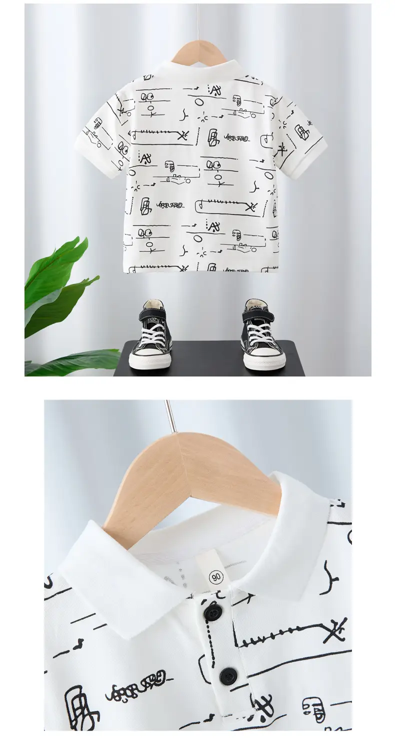 Boys Pure Cotton Printed Summer T-Shirt White — feature 4
