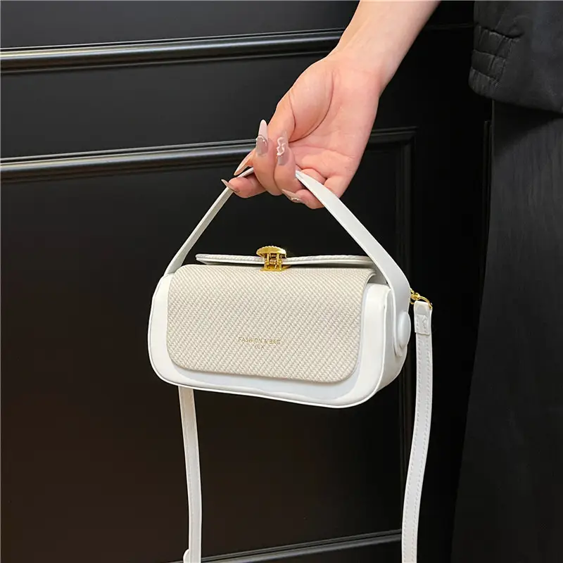 Beige Square Handbag Women 2025 Leather Luggage - Image 7
