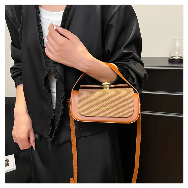 Beige Square Handbag Women 2025 Leather Luggage — feature 11