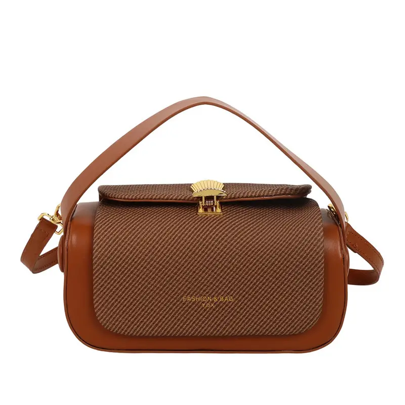 Beige Square Handbag Women 2025 Leather Luggage - Image 3