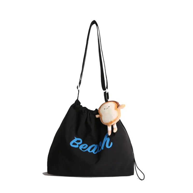 Women's Yellow Printed Tote Bag with Cute Doll