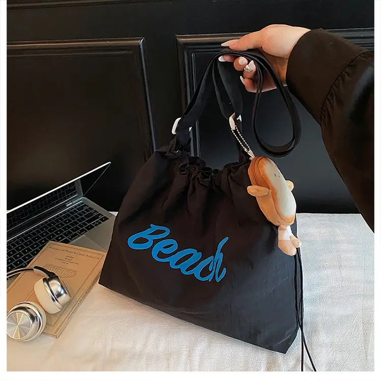 Women's Yellow Printed Tote Bag with Cute Doll — feature 19