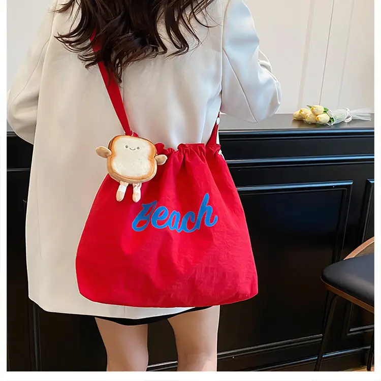 Women's Yellow Printed Tote Bag with Cute Doll — feature 23