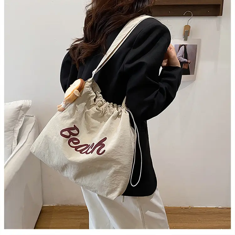Women's Yellow Printed Tote Bag with Cute Doll — feature 26