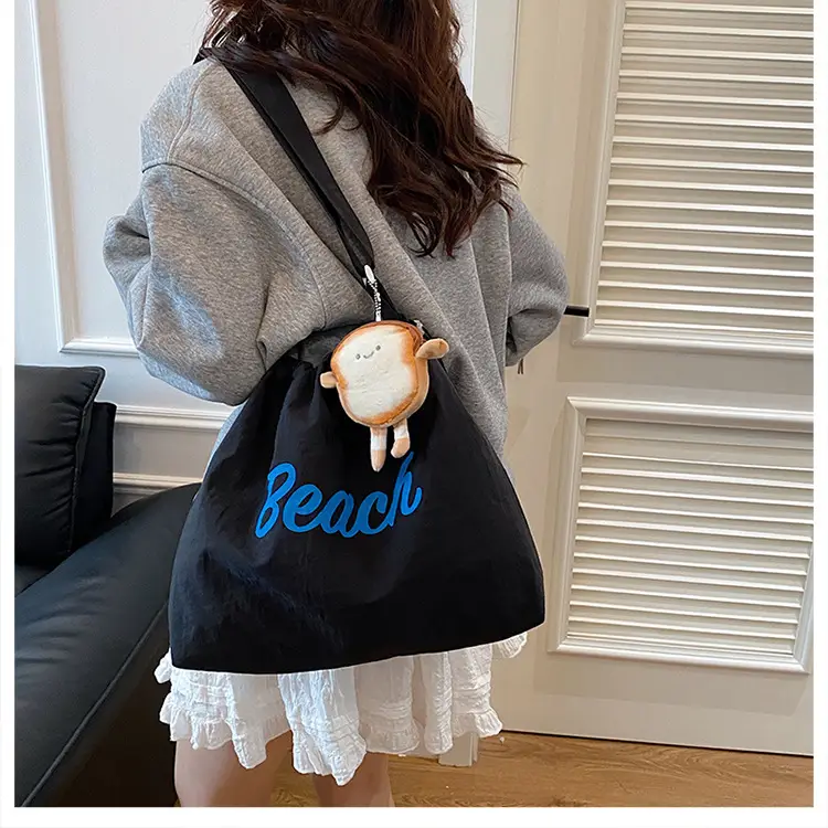 Women's Yellow Printed Tote Bag with Cute Doll — feature 27