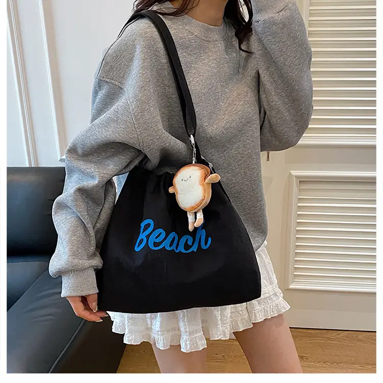 Women's Yellow Printed Tote Bag with Cute Doll — feature 28