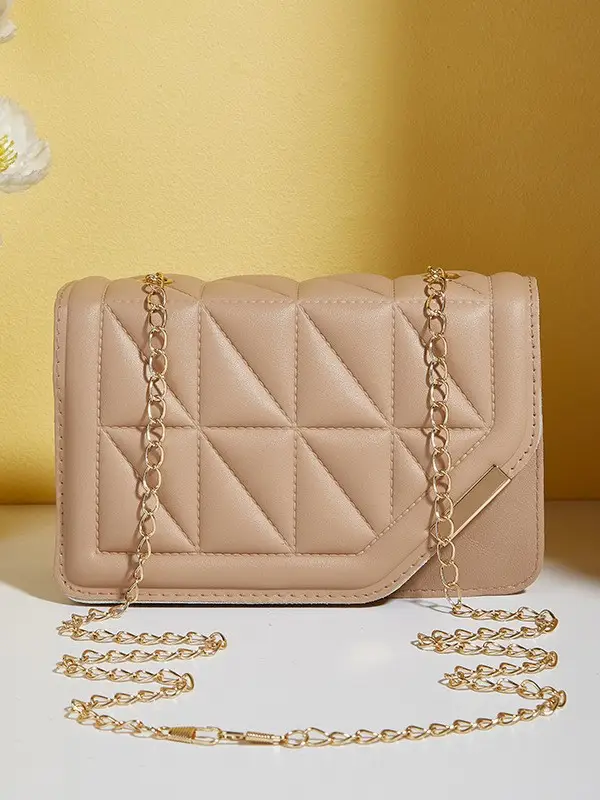 Black Embossed Chain Shoulder Bag for Women - Image 6