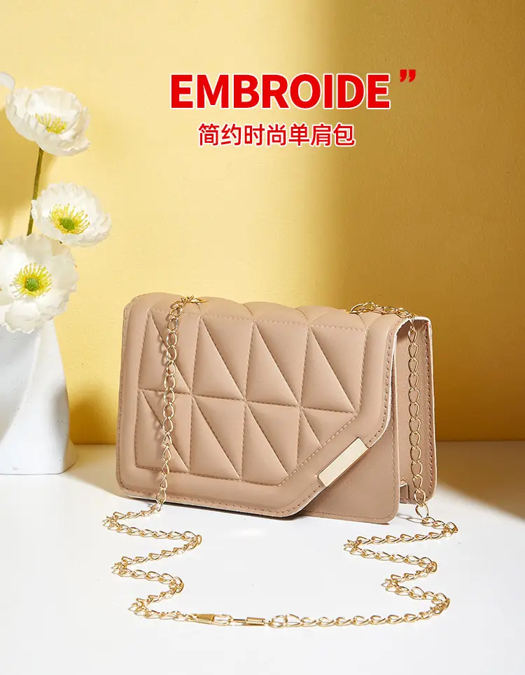 Black Embossed Chain Shoulder Bag for Women — feature 1