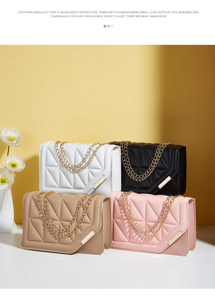 Black Embossed Chain Shoulder Bag for Women — feature 2