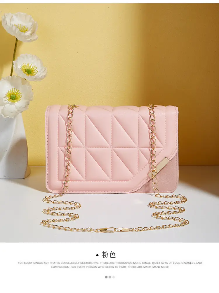 Black Embossed Chain Shoulder Bag for Women - Image 3