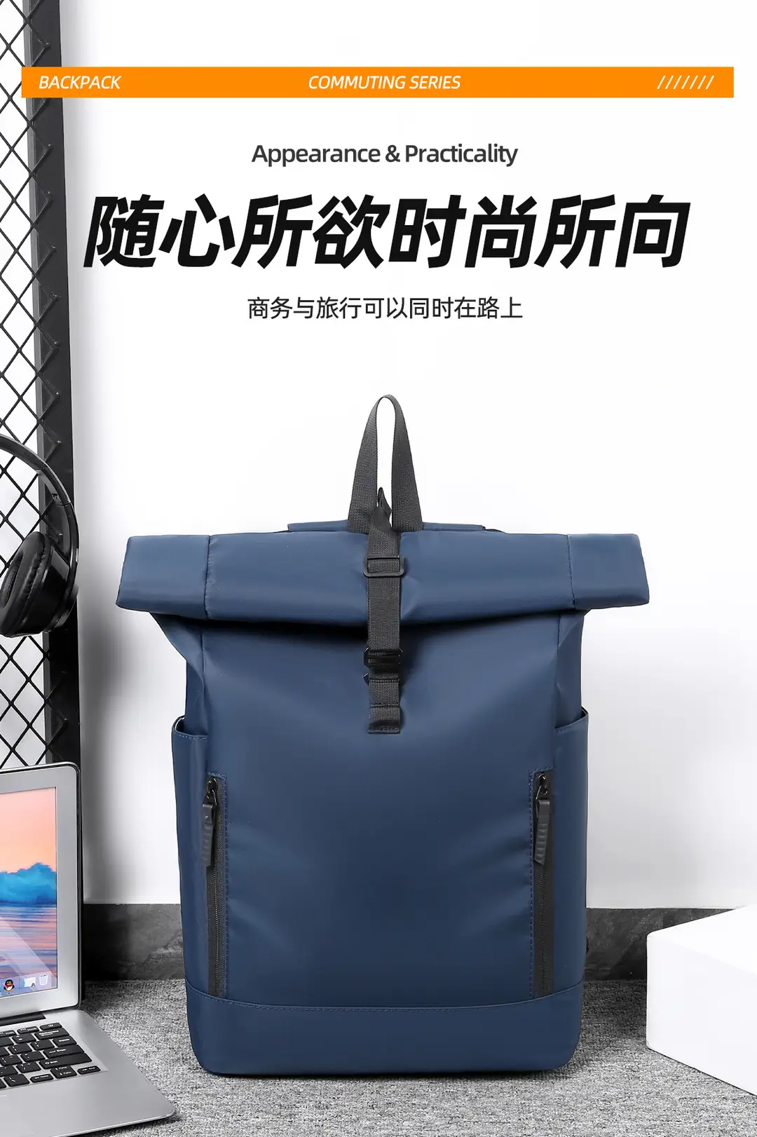 Cross-Border New Backpack 16inch Laptop Backpack Business Trip Travel Bag Commuter Casual Large Capacity School Bag — feature 14