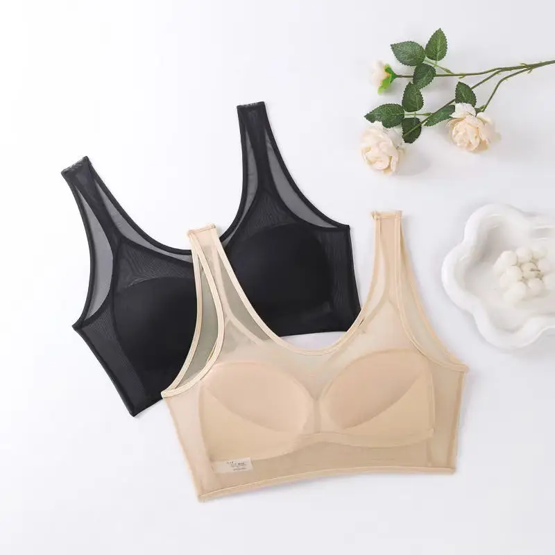 New Style Nude Mesh Vest, Breathable, Wire-Free, Push-Up, Breast-Retracting, Breathable Hole Molded Cup, Big Breasts, Small Bra for Women — feature 10