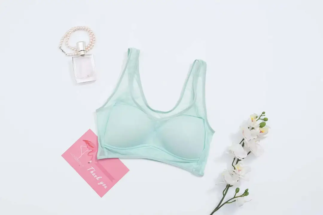New Style Nude Mesh Vest, Breathable, Wire-Free, Push-Up, Breast-Retracting, Breathable Hole Molded Cup, Big Breasts, Small Bra for Women