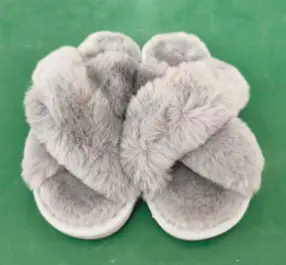 Winter Plush Cross-Strap Cotton Slippers European and American Non-Slip Indoor Soft-Soled Warm Furry Home Slippers for Women - Image 7