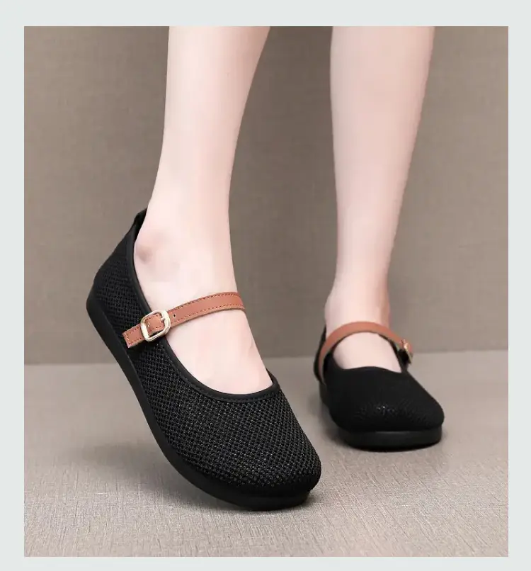 Women's Beanie Shoes Summer New Old Beijing Cloth Shoes 25 Spring and Autum Outer Wear Beanie Shoes One-Leg Mesh Soft Sole Not Tiring for Feet — feature 14