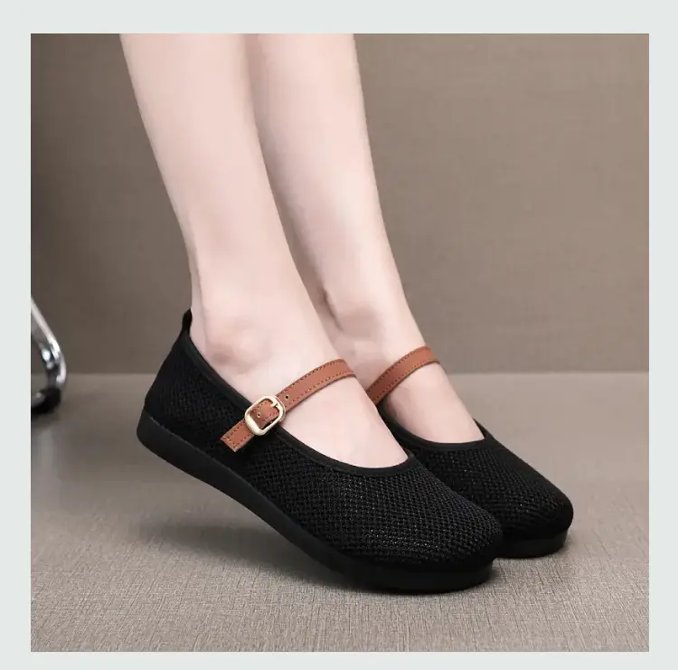 Women's Beanie Shoes Summer New Old Beijing Cloth Shoes 25 Spring and Autum Outer Wear Beanie Shoes One-Leg Mesh Soft Sole Not Tiring for Feet — feature 15