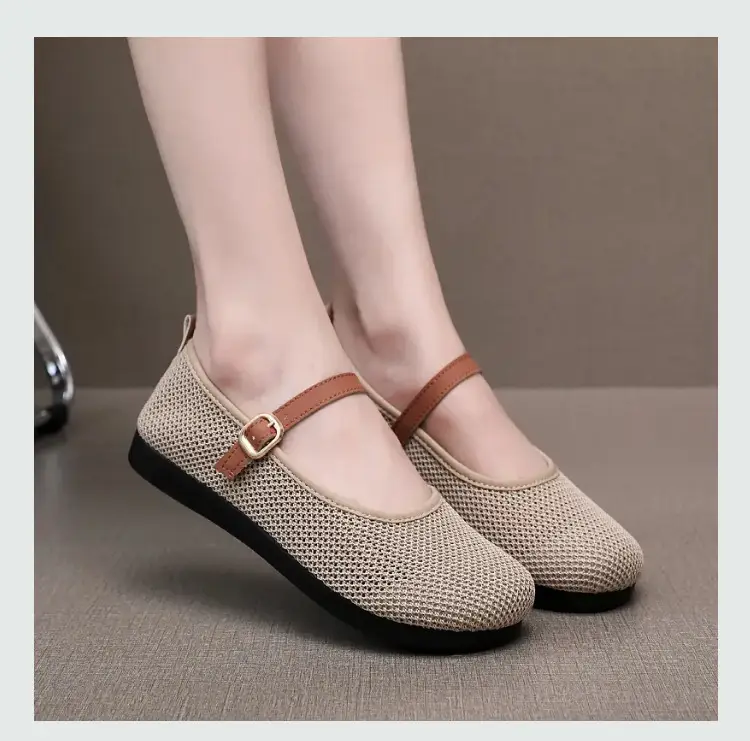 Women's Beanie Shoes Summer New Old Beijing Cloth Shoes 25 Spring and Autum Outer Wear Beanie Shoes One-Leg Mesh Soft Sole Not Tiring for Feet — feature 16