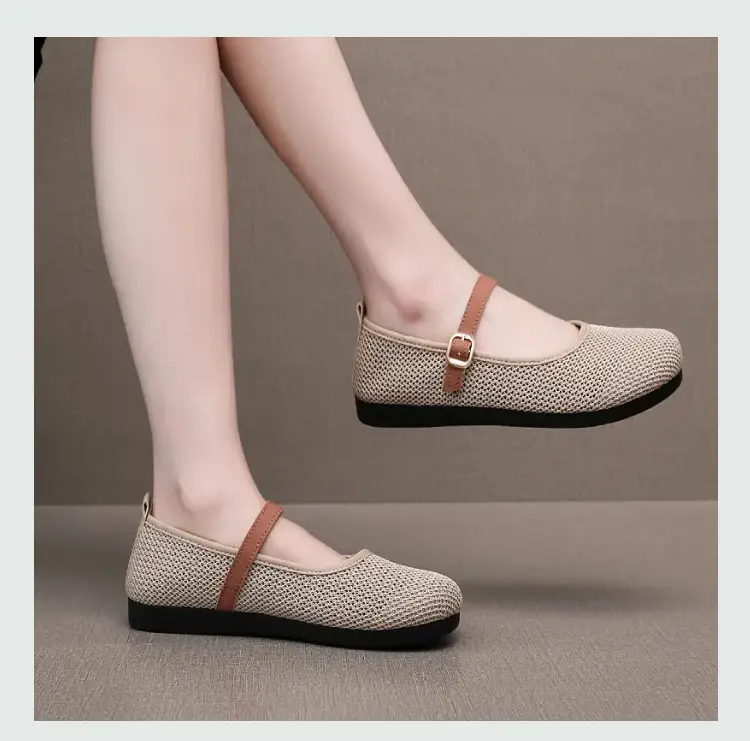 Women's Beanie Shoes Summer New Old Beijing Cloth Shoes 25 Spring and Autum Outer Wear Beanie Shoes One-Leg Mesh Soft Sole Not Tiring for Feet — feature 17