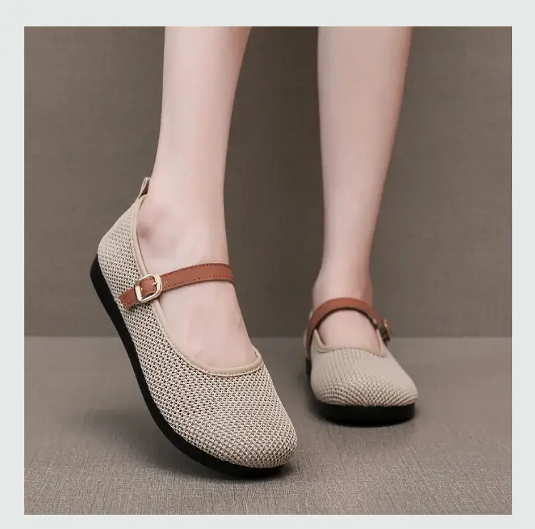Women's Beanie Shoes Summer New Old Beijing Cloth Shoes 25 Spring and Autum Outer Wear Beanie Shoes One-Leg Mesh Soft Sole Not Tiring for Feet — feature 18