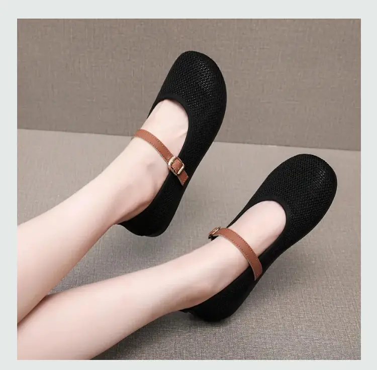 Women's Beanie Shoes Summer New Old Beijing Cloth Shoes 25 Spring and Autum Outer Wear Beanie Shoes One-Leg Mesh Soft Sole Not Tiring for Feet — feature 20