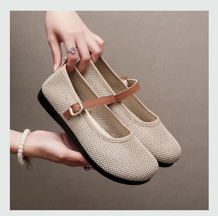 Women's Beanie Shoes Summer New Old Beijing Cloth Shoes 25 Spring and Autum Outer Wear Beanie Shoes One-Leg Mesh Soft Sole Not Tiring for Feet — feature 23