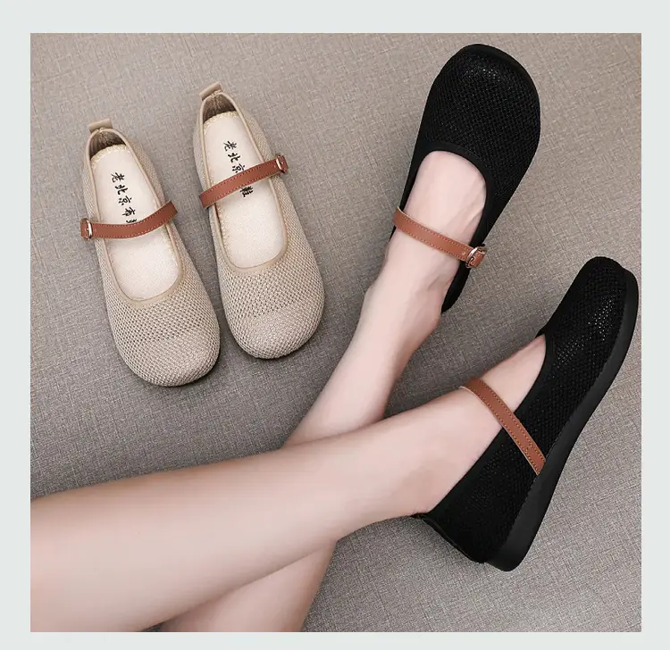 Women's Beanie Shoes Summer New Old Beijing Cloth Shoes 25 Spring and Autum Outer Wear Beanie Shoes One-Leg Mesh Soft Sole Not Tiring for Feet — feature 6