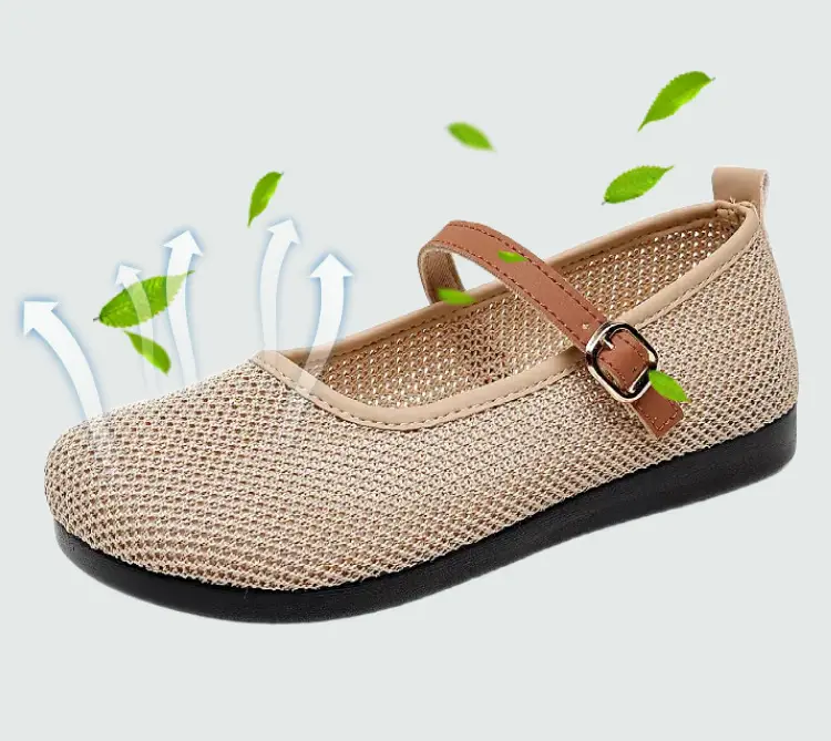 Women's Beanie Shoes Summer New Old Beijing Cloth Shoes 25 Spring and Autum Outer Wear Beanie Shoes One-Leg Mesh Soft Sole Not Tiring for Feet — feature 8